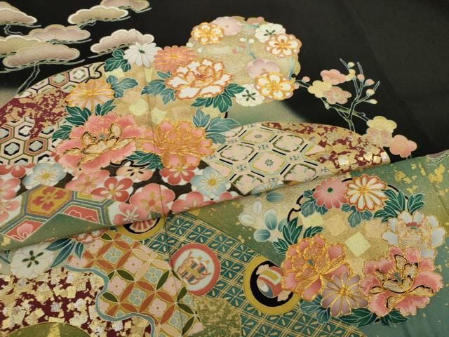 ベストストア日本一受賞店！■平和屋着物■豪華色留袖　寿光織　作家物　山水文　金糸　逸品　未使用　km168 平和屋着物□豪華色留袖 作家物 花車文 金彩 正絹 逸品 AAAW4625br ベスト