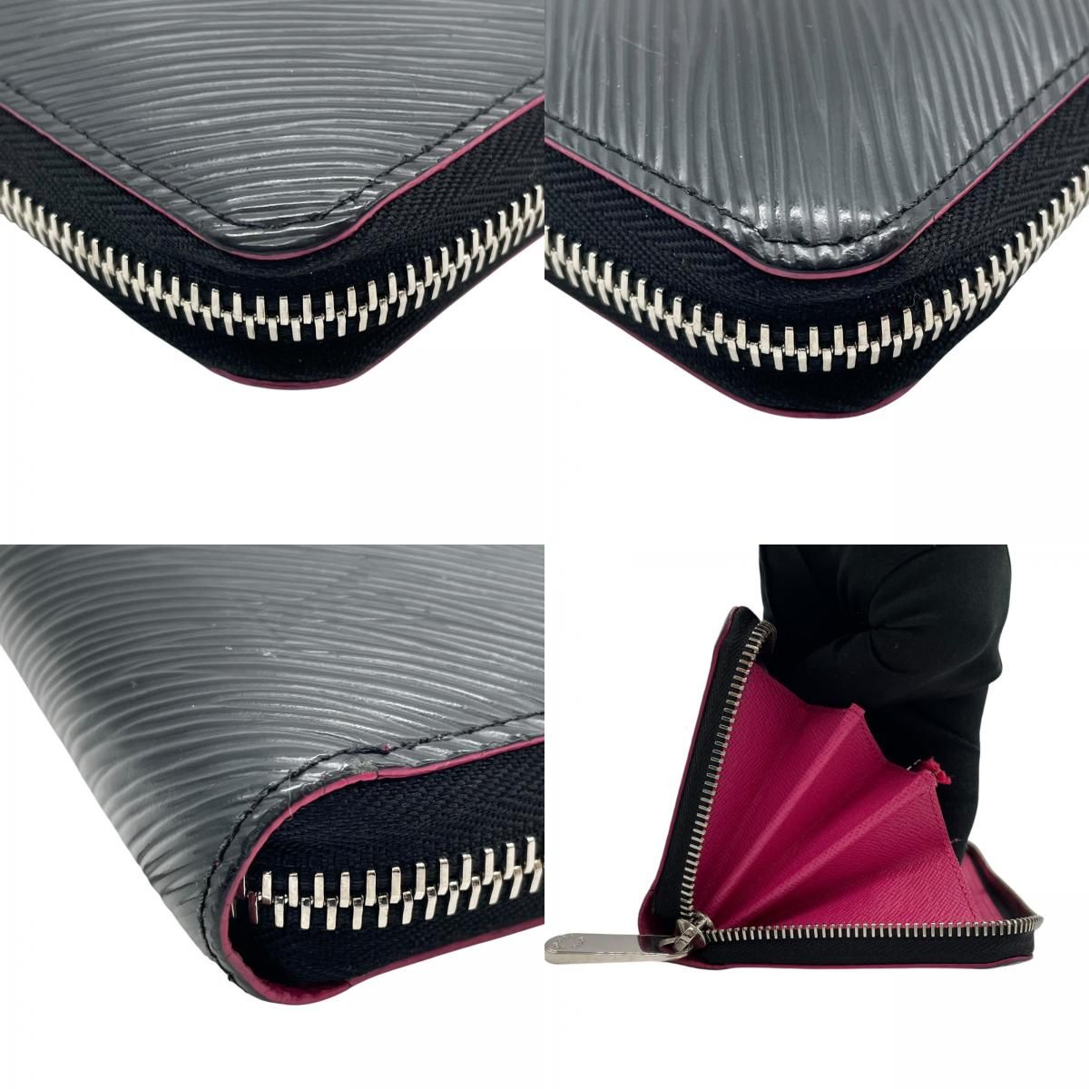 未使用級 ルイヴィトン 長財布 ジッピーウォレット ノワール エピ ピンク 黒 ジッピー・ウォレット ルイヴィトン 長財布 レディース LOUIS