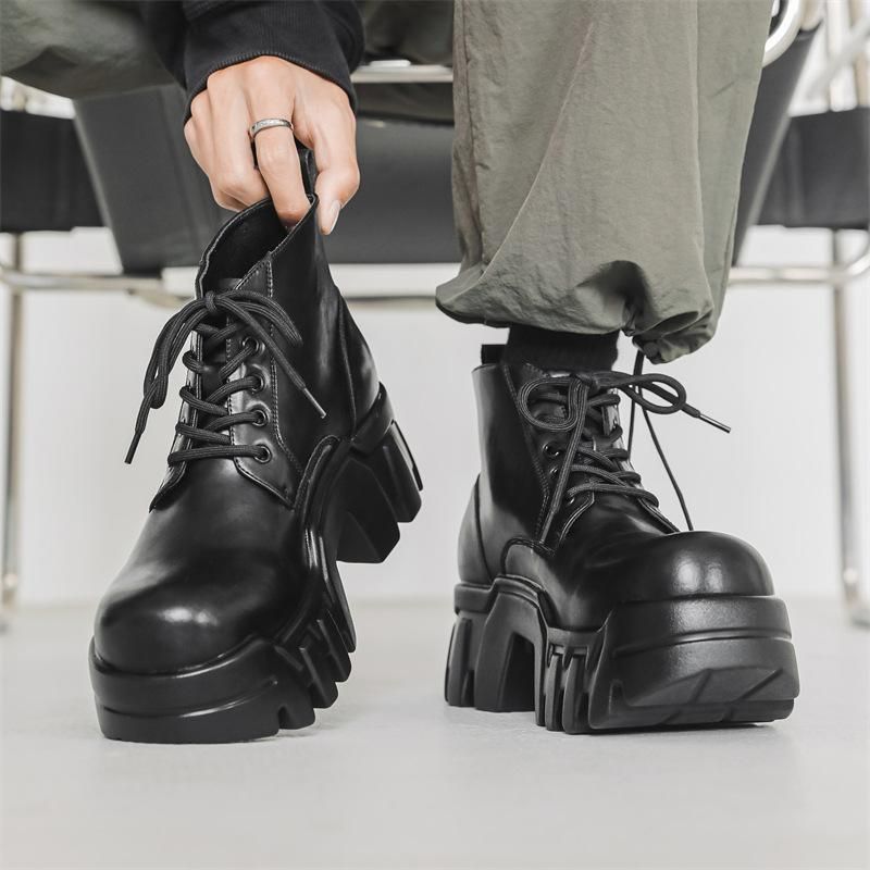 10cm身長UPメンズシークレットブーツシューズ厚底靴ウェッジ