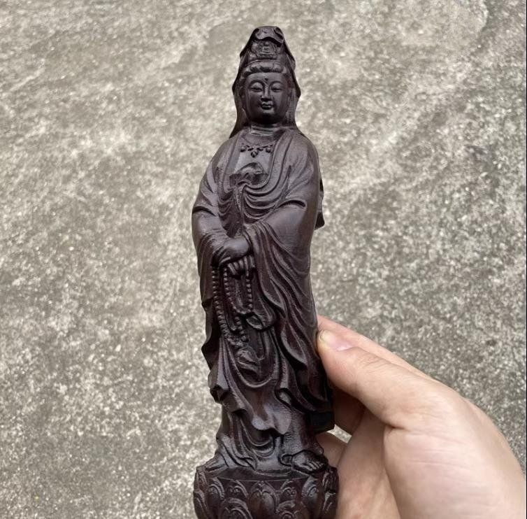 仏像 沈香木彫り 観音菩薩 観音立像 置物 精密彫刻 高さ29cm貴重な香木 仏像 沈香木彫り 観音菩薩 観音立像 置物 精密彫刻 高さ29cm貴重