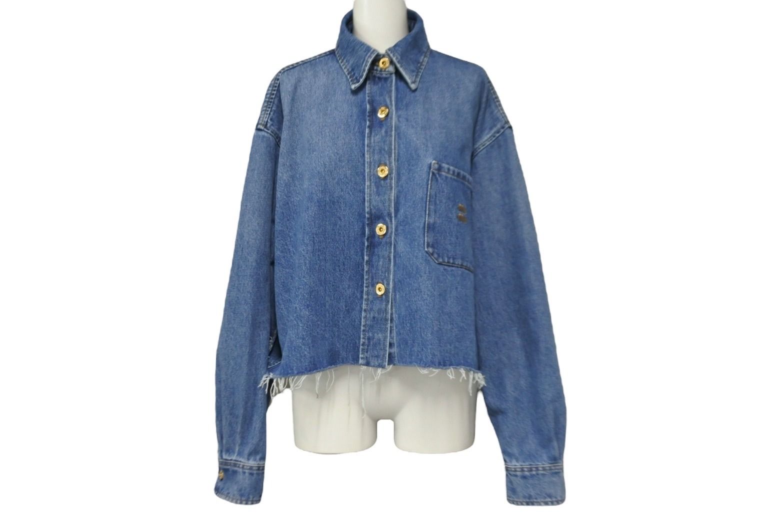 極美品 MIUMIU ミュウミュウ デニム ブルゾン ジャケット ブルー 現行