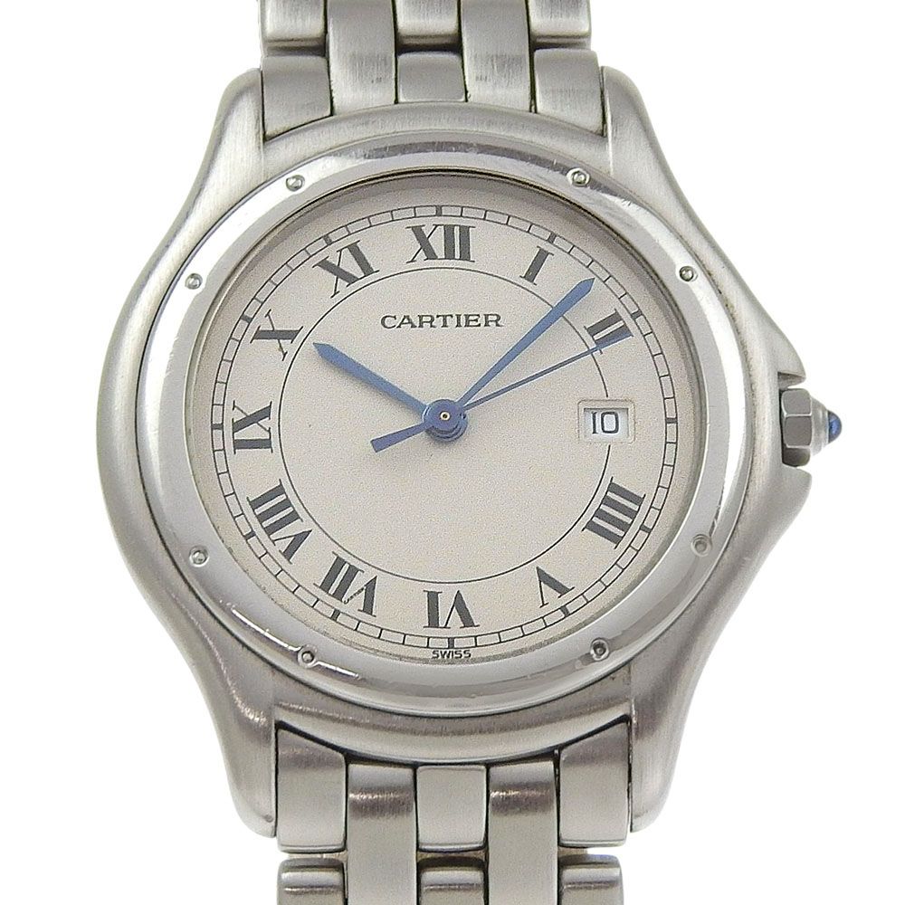 CARTIER カルティエ パンテールクーガーLM cal.87.06 ステンレススチール クオーツ アナログ表示 ユニセックス ホワイト文字盤 腕時計