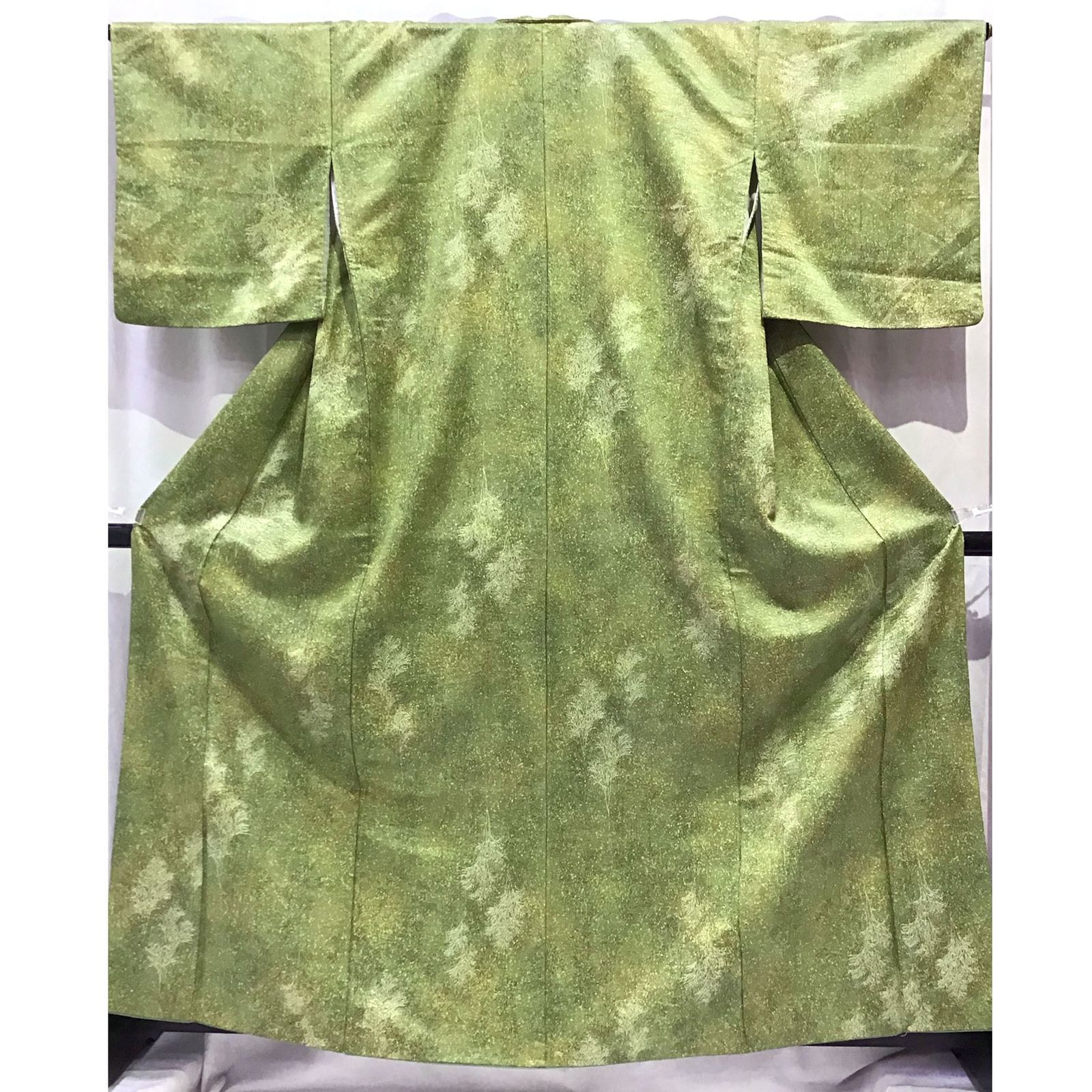 着物 小紋 植物 緑系地 No.200701-1446 梱包サイズ60