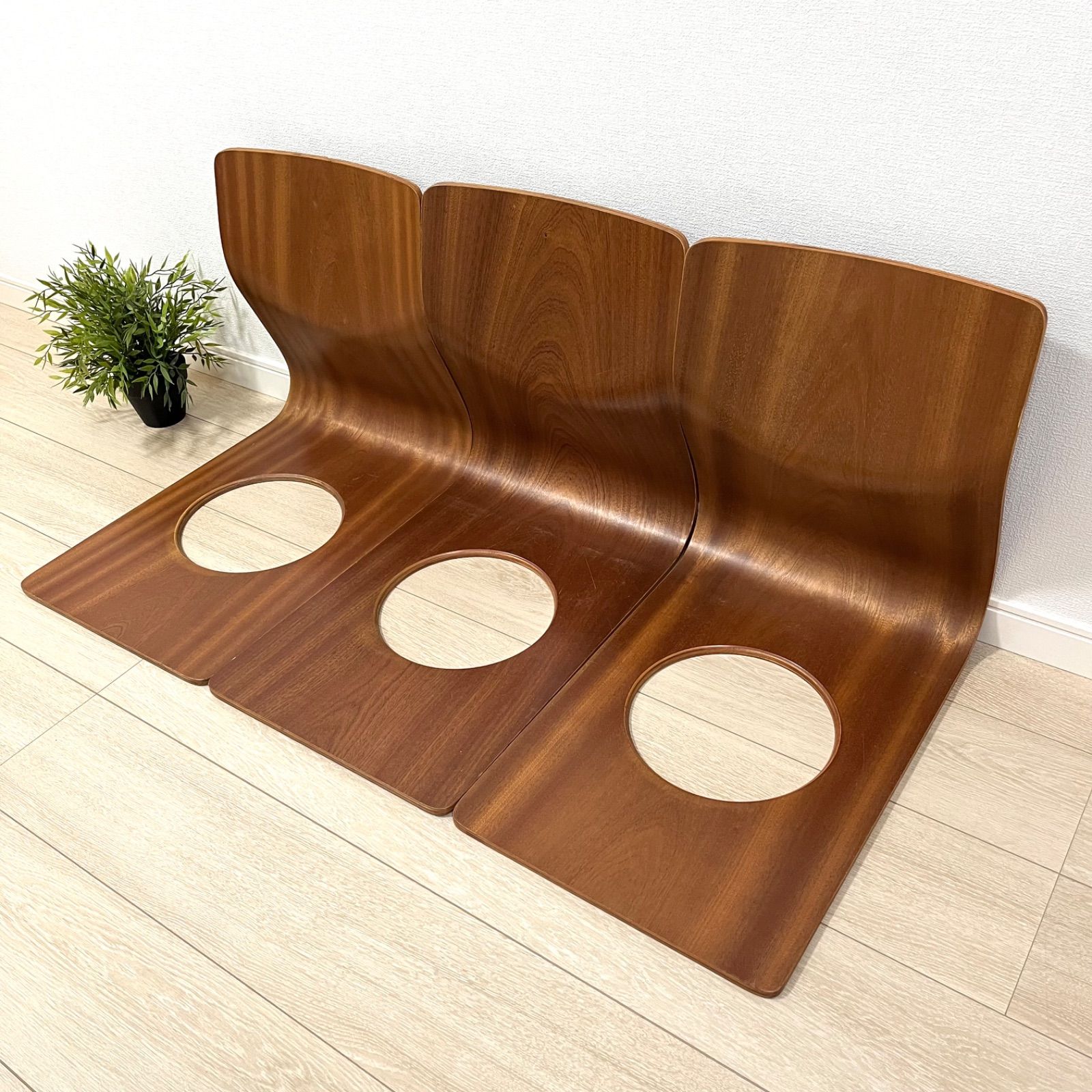 た11 3脚セット Tendo 天童木工 座椅子 藤森健次 曲げ木 プライウッド座椅子 曲木 座敷 和室 和家具 和モダン ジャパン ビンテージ