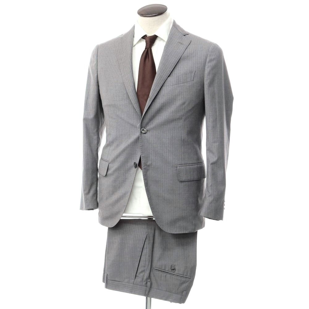 中古】ラルディーニ LARDINI ウール ストライプ 3つボタンスーツ3つ 