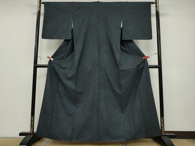 平和屋着物 本場大島紬 7マルキ 吉祥花文 正絹 CAAY5031ut