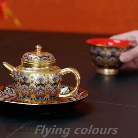 本物の金の茶壷の匠の純粋な手の敦煌芸術金の壷です 602