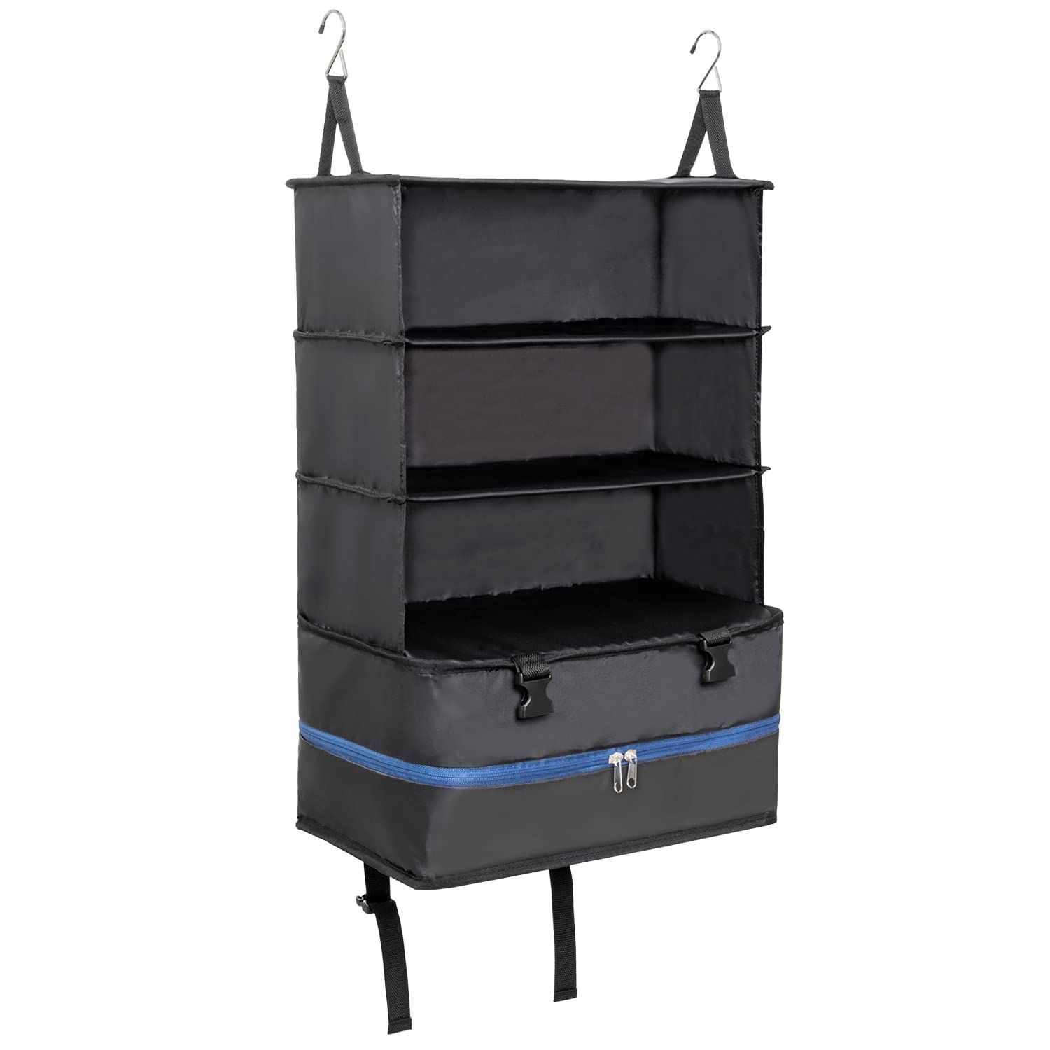 収納バッグ 軽圧縮 吊り下げ収納 衣類ラック クローゼット 旅行用 ネイビー×ブラック 821-35 トラベルポーチ アストロ