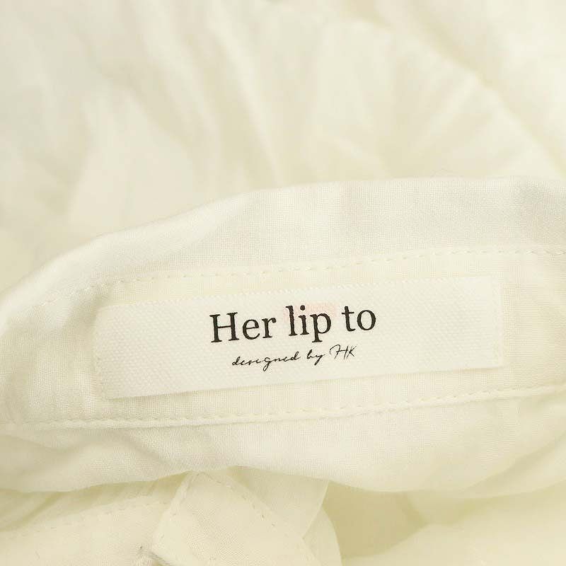 トップス Herlipto Prevost Voile Sheer Shirt white ハーリップトゥ Herlipto Cotton-brend Voile Sheer Shirt