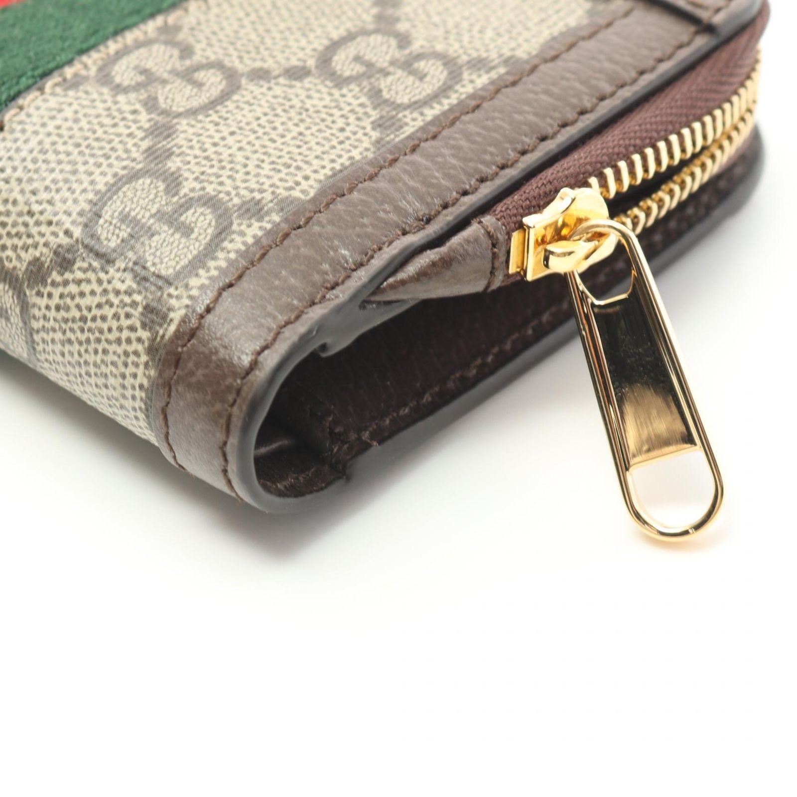 GUCCI グッチ 二つ折り財布 オフディア 725662 ブラウン ベージュ系 GGスプリーム レザー ユニセックス ゴールド金具 美品 グッチ GUCCI 二つ折り財布 メンズ オフィディアGGコイン GGスプリーム