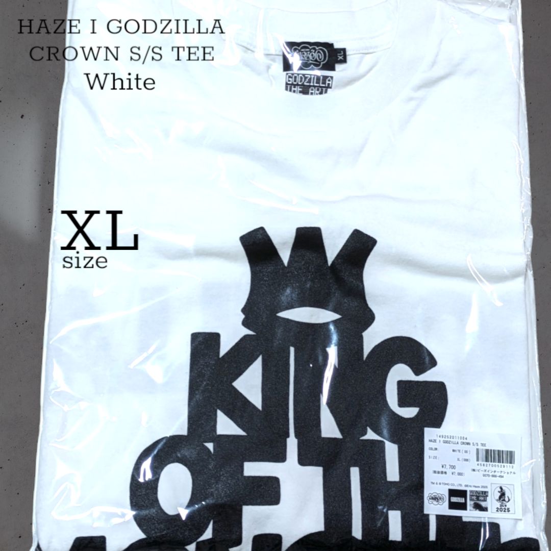 XL　hazama ゴジラ-1.0 フェイスTシャツ ホワイト 白 送料無料 24時間以内発送 新品 XLサイズ ヘイズ HAZE GODZILLA