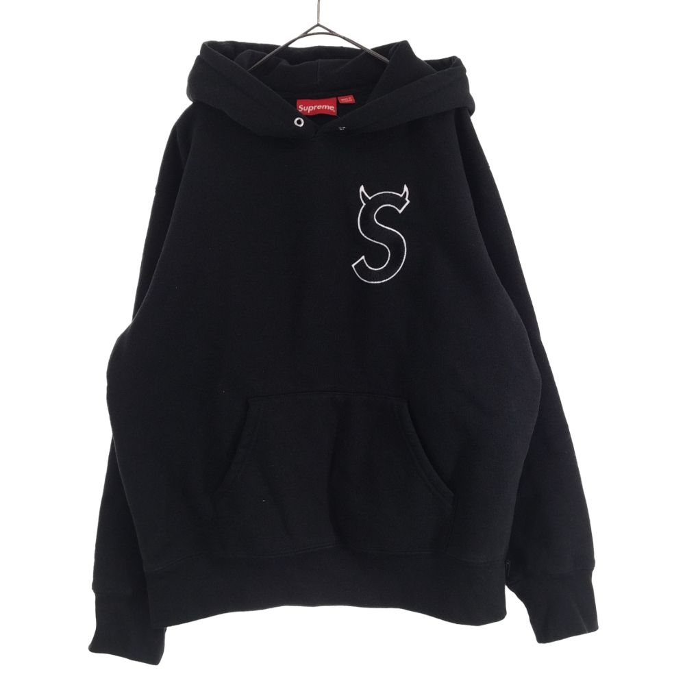 可愛すぎるフェミニンデザイン♪ Supreme SUPREME シュプリーム 22AW S Logo Hooded Sweatshirt Sロゴ刺繍  プルオーバーパーカー フーディ スウェット ブラック