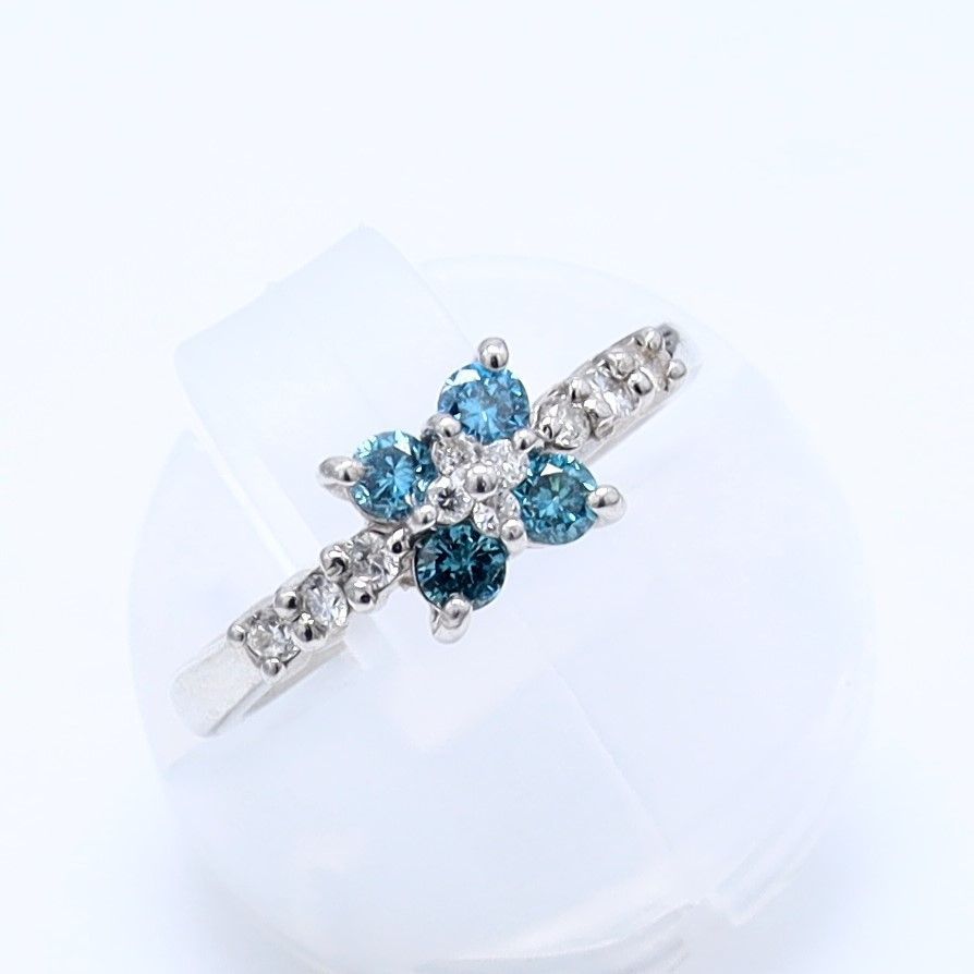 PT900 トリートブルーダイヤモンドリング Pt900 トリートブルーダイヤモンドリング D 1.095ct D 0.26ct