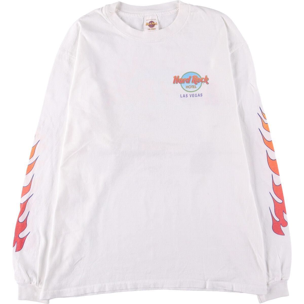 古着 90年代 HARD ROCK CAFE ハードロックカフェ ファイヤーパターン ロングTシャツ ロンT メンズL相当 ヴィンテージ|eaa549207