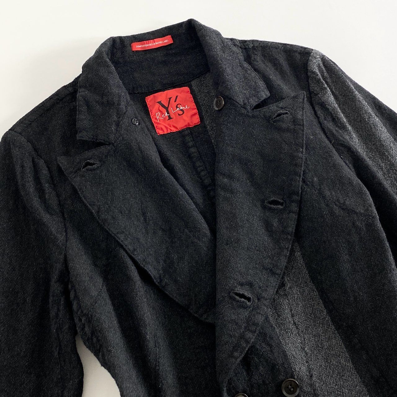 【美品】Y’s Red Label テーラードジャケット レッド 67i5 《美品》 Y's Red Label ワイズ レッドベール 日本製 ダブル