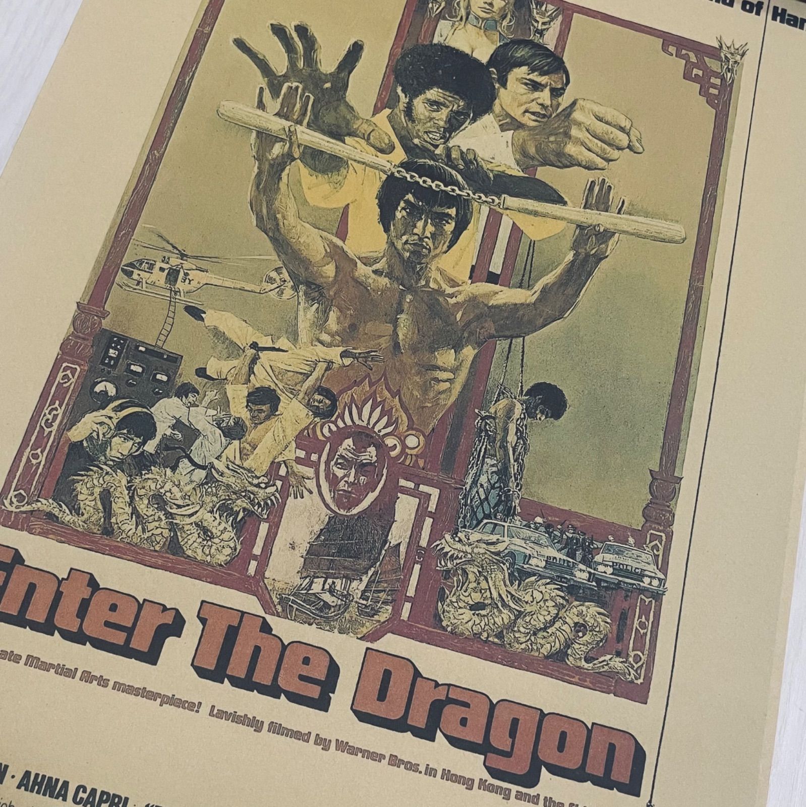 K677A3 ブルースリー ドラゴンへの道 映画 ポスター クラフト