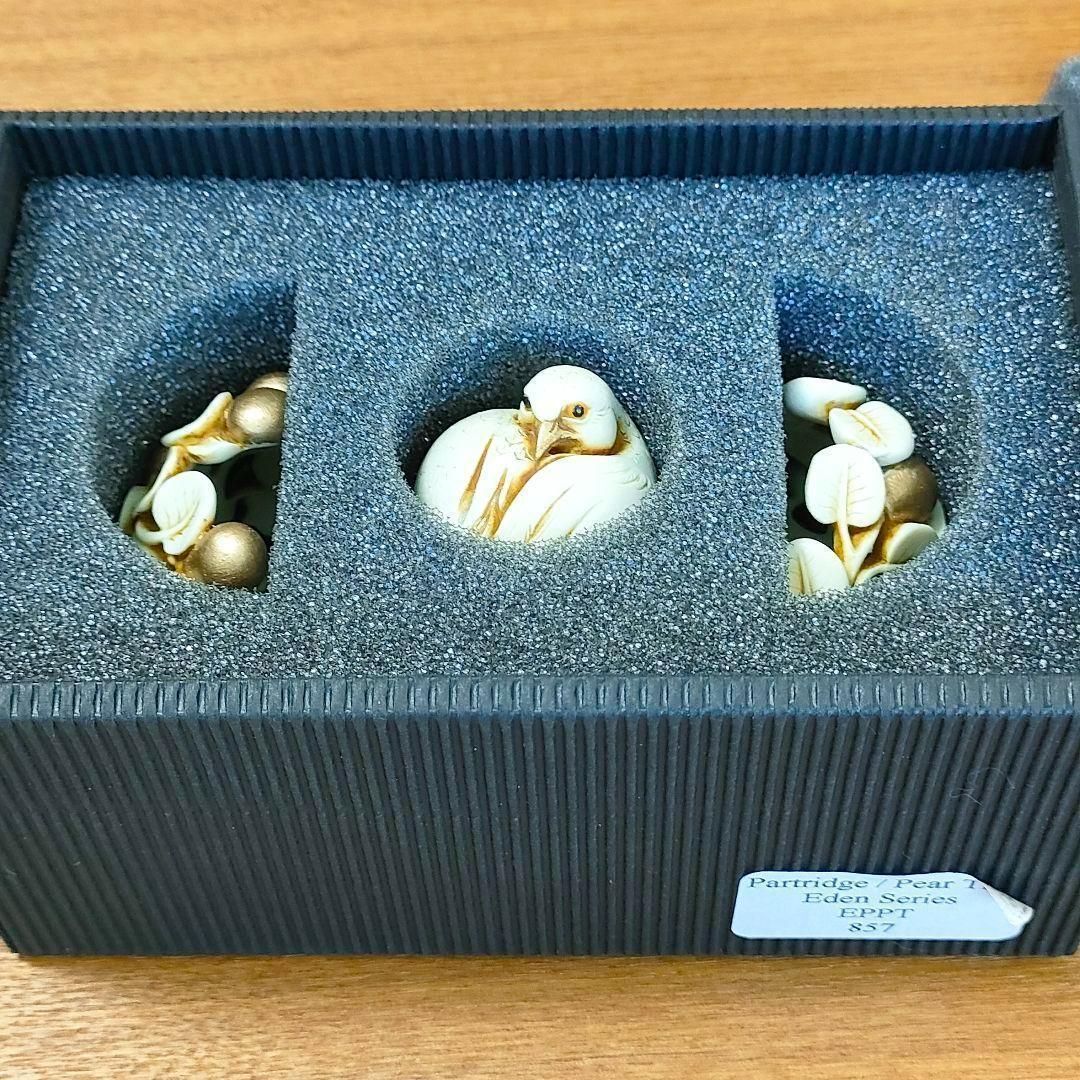 世界1000体限定 アダムバインダー ナシの木のヤマウズラ 彫刻アート