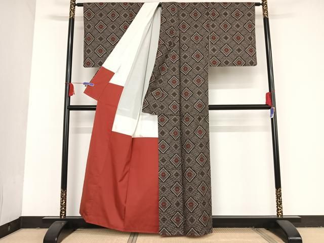 平和屋着物○本場大島紬 龍郷絣 証紙付き 正絹 逸品 未使用 AAAT9439np