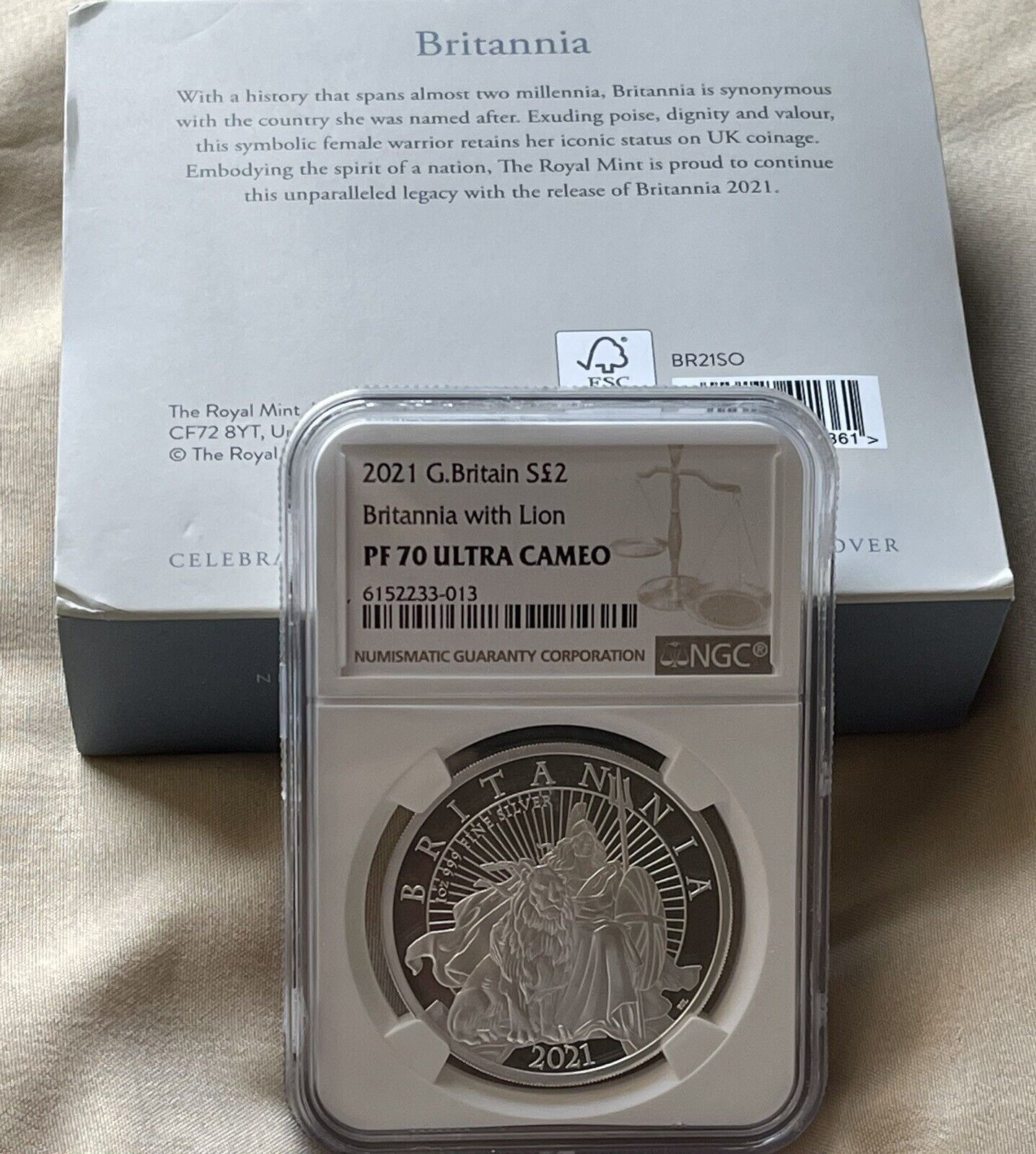 2021 Britannia Lion Silver Coin 1oz 2￡NGC PF70 Great Britain UK Box COA