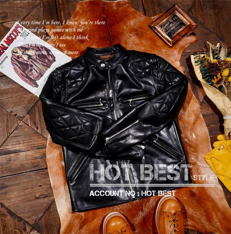 最高峰イタリア牛革レザージャケット 1.5mm 最高峰 ホースハイド アウトロースタイル シングル