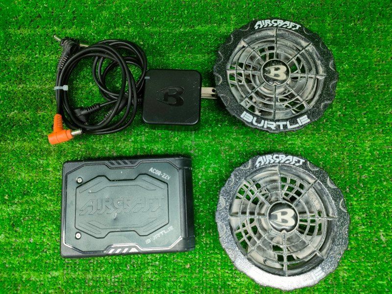 ◎BURTLEバートル AC08 22V バッテリ5.0Ah ファン ACアダプタ ケーブル付 動作 済み