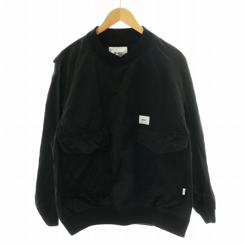 ダブルタップス WTAPS WTP NYLON COTTON RATINE SMOCK JACKET ナイロン コットン ラチネ プルオーバー ジャケット ブルゾン 1 S 黒 202BRDT-JKM08 /AN41 メンズ