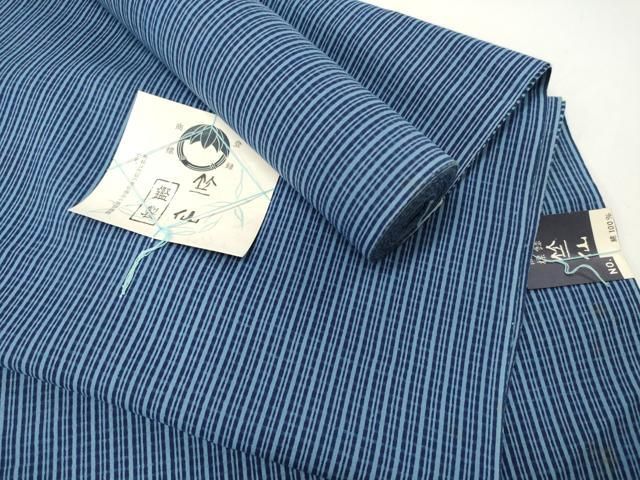 平和屋本店 夏物 竺仙鑑製 浴衣 反物 着尺 変わり間道 証紙付き 綿 ♥ DZAA11293kh5