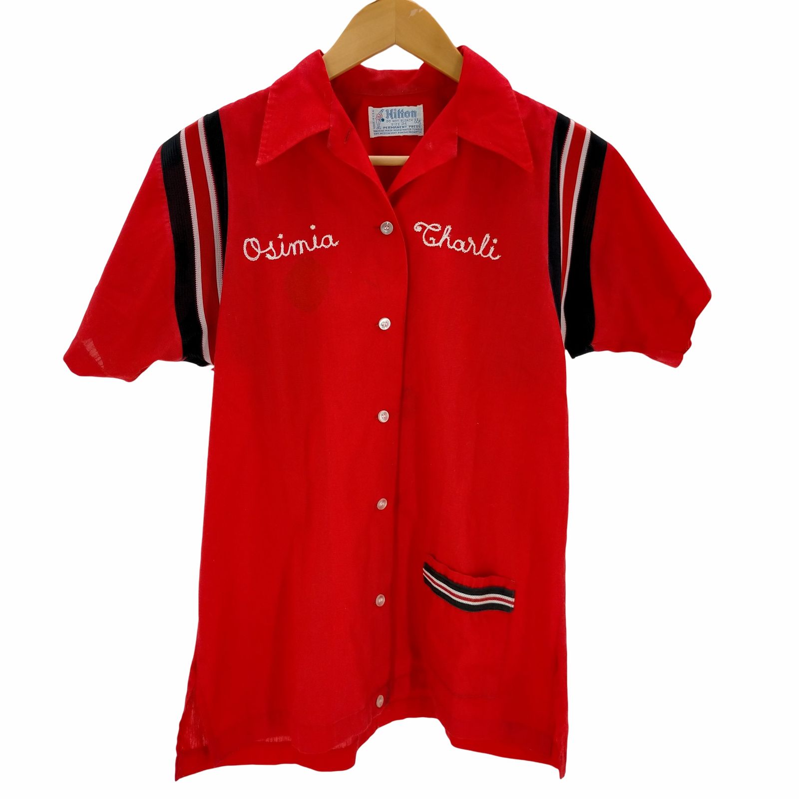 ヒルトン HILTON 70S USA製 ボーリングシャツ メンズ US：34