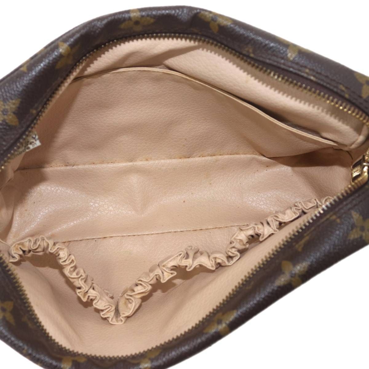 【外観美品】ルイヴィトン モノグラム ポーチ トゥルーストワレット23鑑定済 ルイヴィトントゥルーストワレット 23 14145 ブラウン レディース