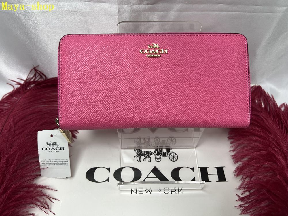 コーチ COACH 長財布 財布  クロスグレーン レザー ロング ジップ アラウンド ウォレット ストラップ付き  バレタインディー プレゼント メンズ 財布 レディース 新品未使用 ブランド ファッション A221 F52372 12