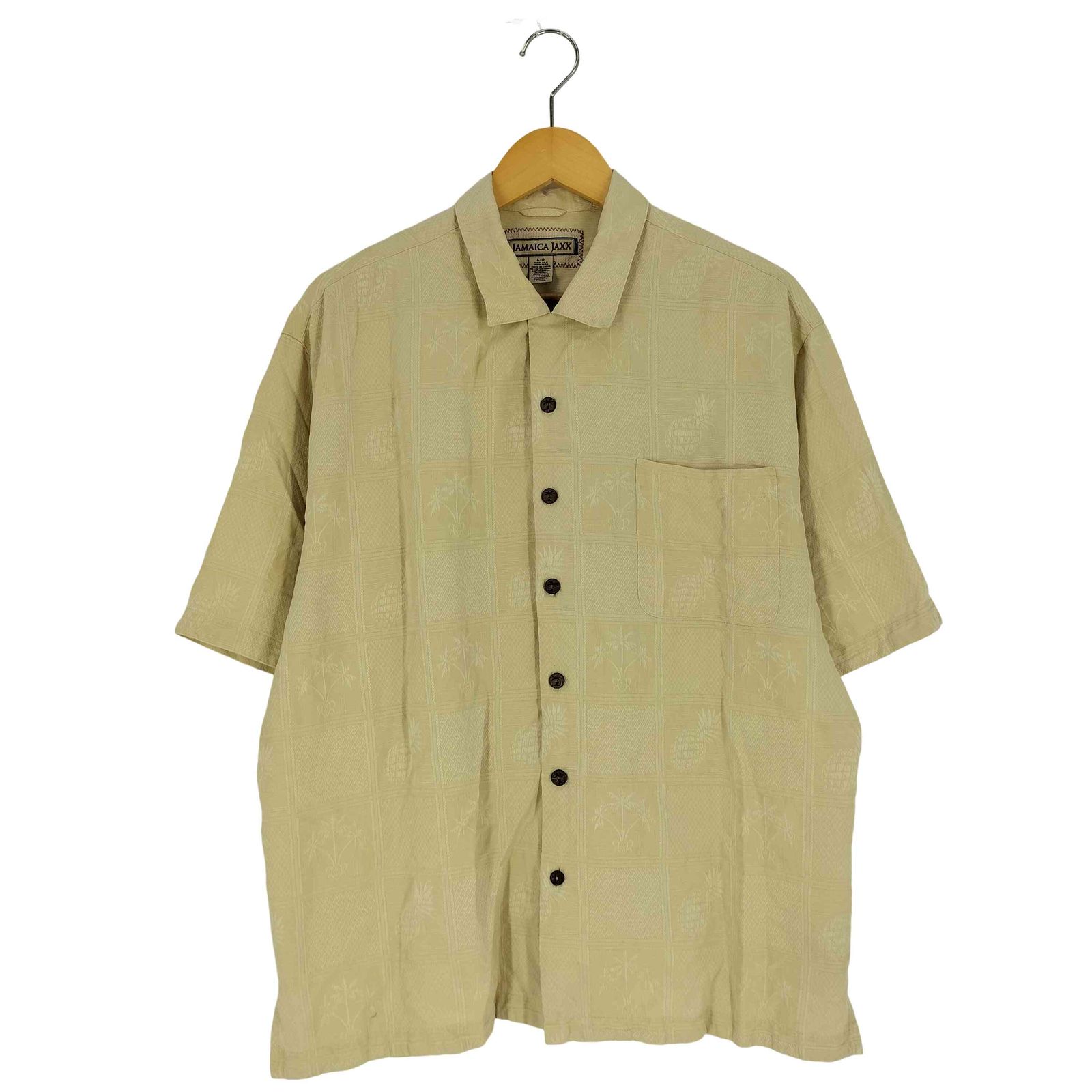 ジャマイカジャックス JAMAICA JAXX 総柄 シルク オープン アロハシャツ メンズ import L