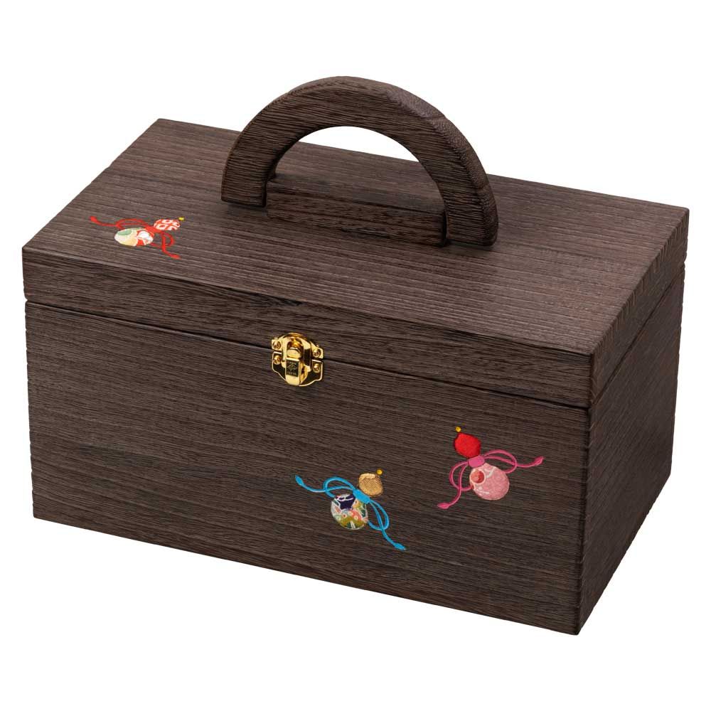 未使用品】浅草桐工芸針箱裁縫箱道具箱小物入れ