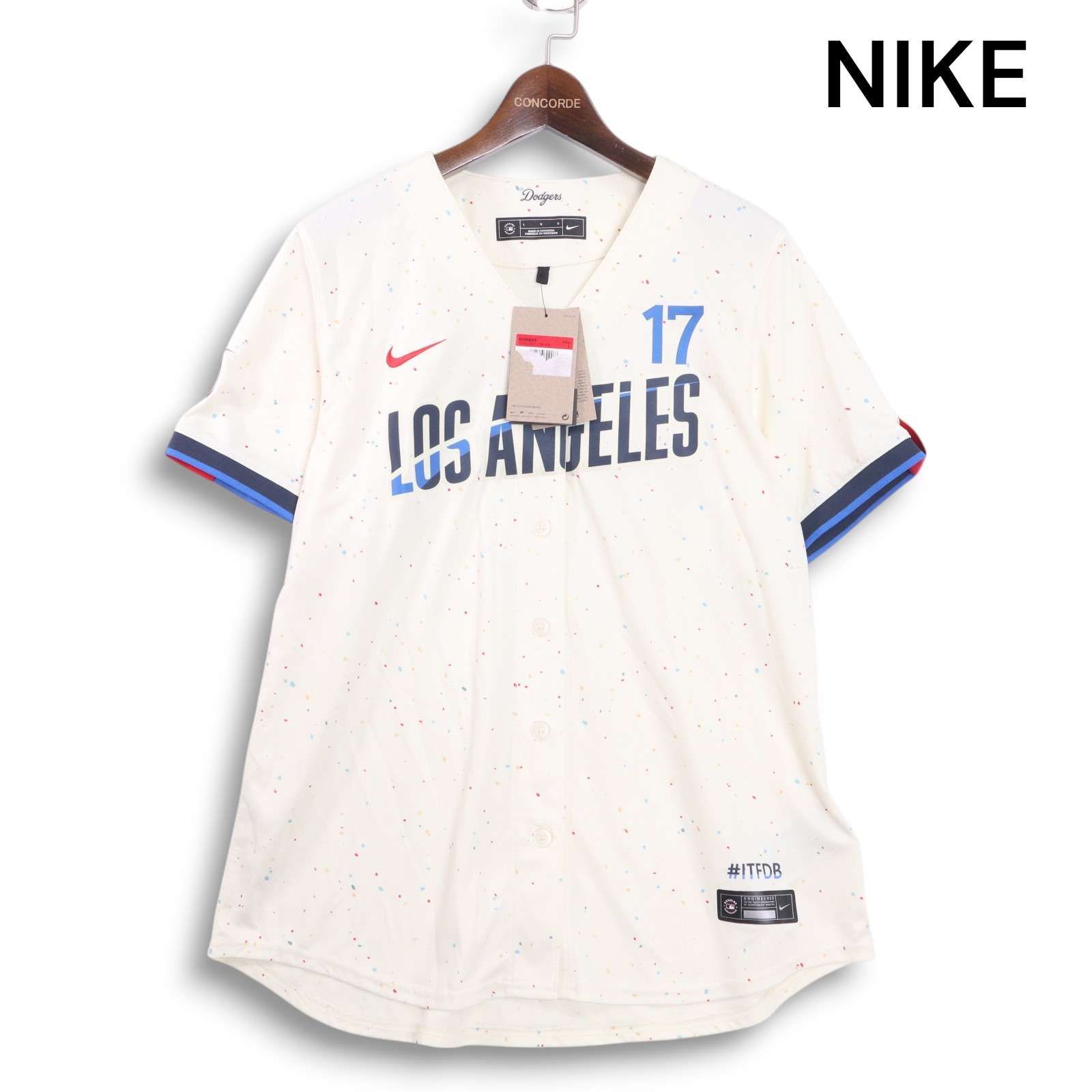MLB公式 ドジャース 大谷翔平 NIKE社製 2025 シティコネクト ユニフォーム シャツ Sz.L レディース 野球