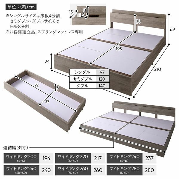 国産ポケットコイルマットレス付き