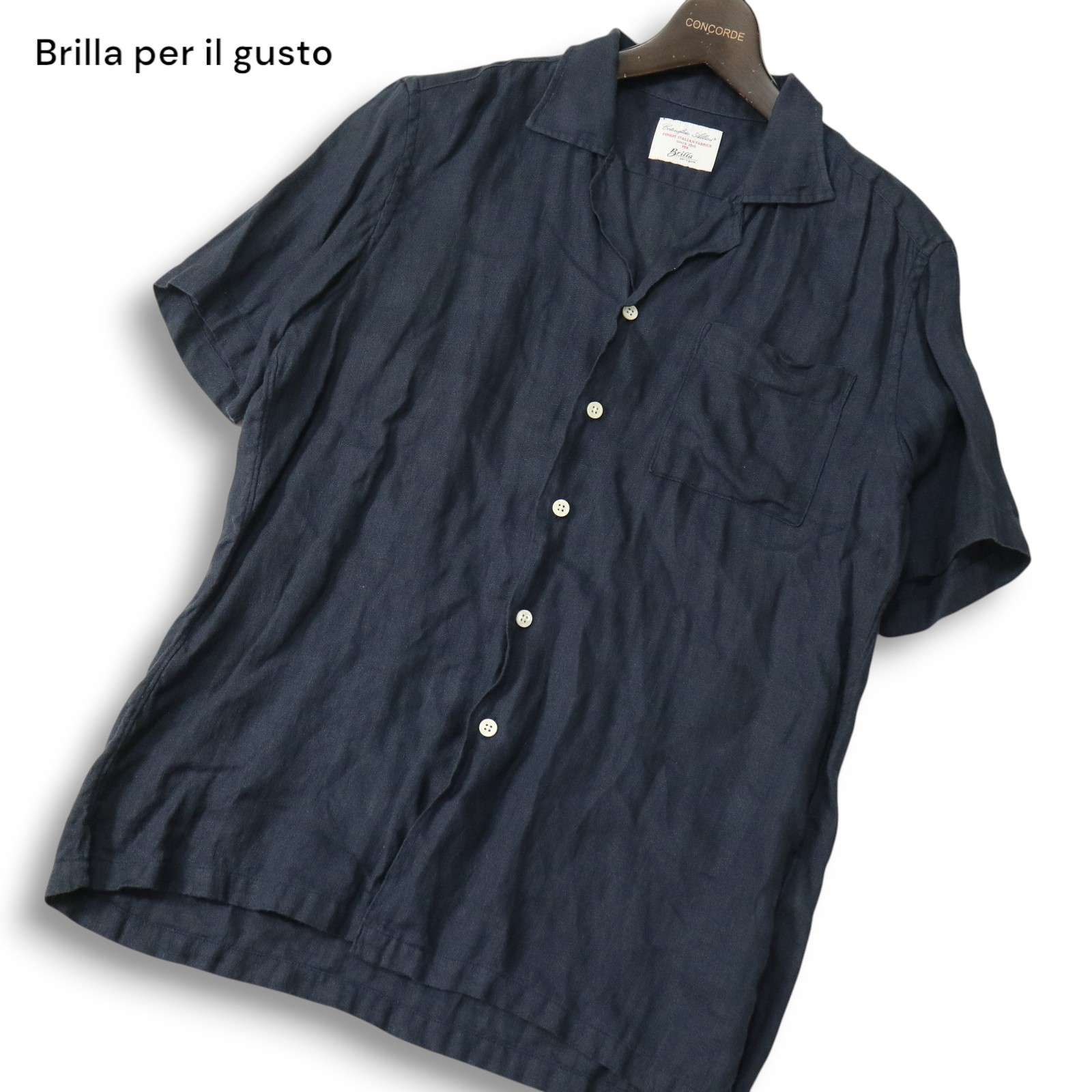 美品✨希少 Lサイズ ブリッラペルイルグスト 長袖シャツ リネン100% Brilla per il gusto - ブリッラペルイルグスト リネンシャツの