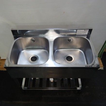 アズマ 業務用 ステンレス 2槽 シンク W90 D45 H80 9 cm 厨房 KP2-900