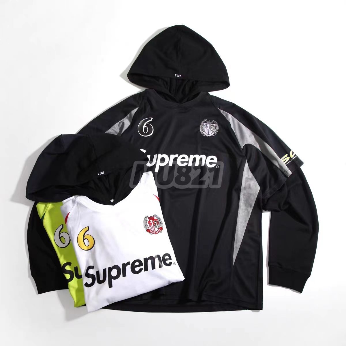 Supreme Hooded Soccer Jersey Black Mサイズ