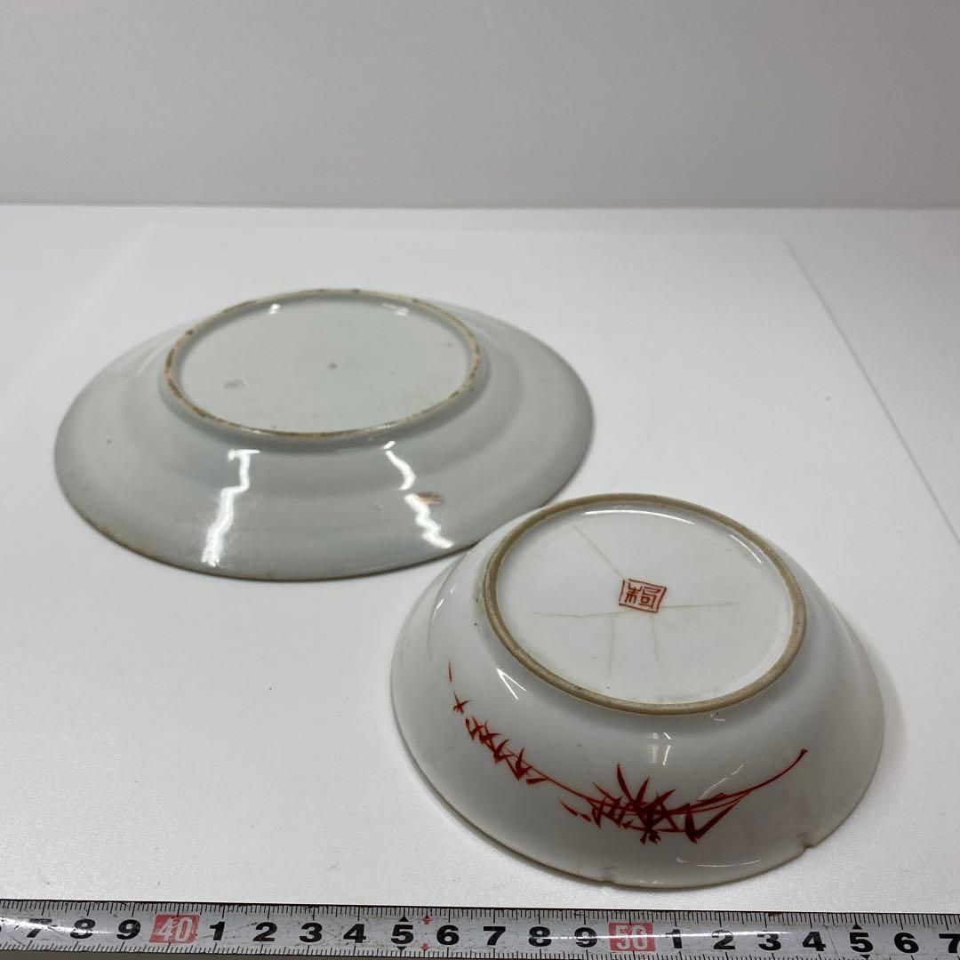 中国美術 十錦手中皿等2枚 直径14/21㎝ 東Y6-1218④ - メルカリ