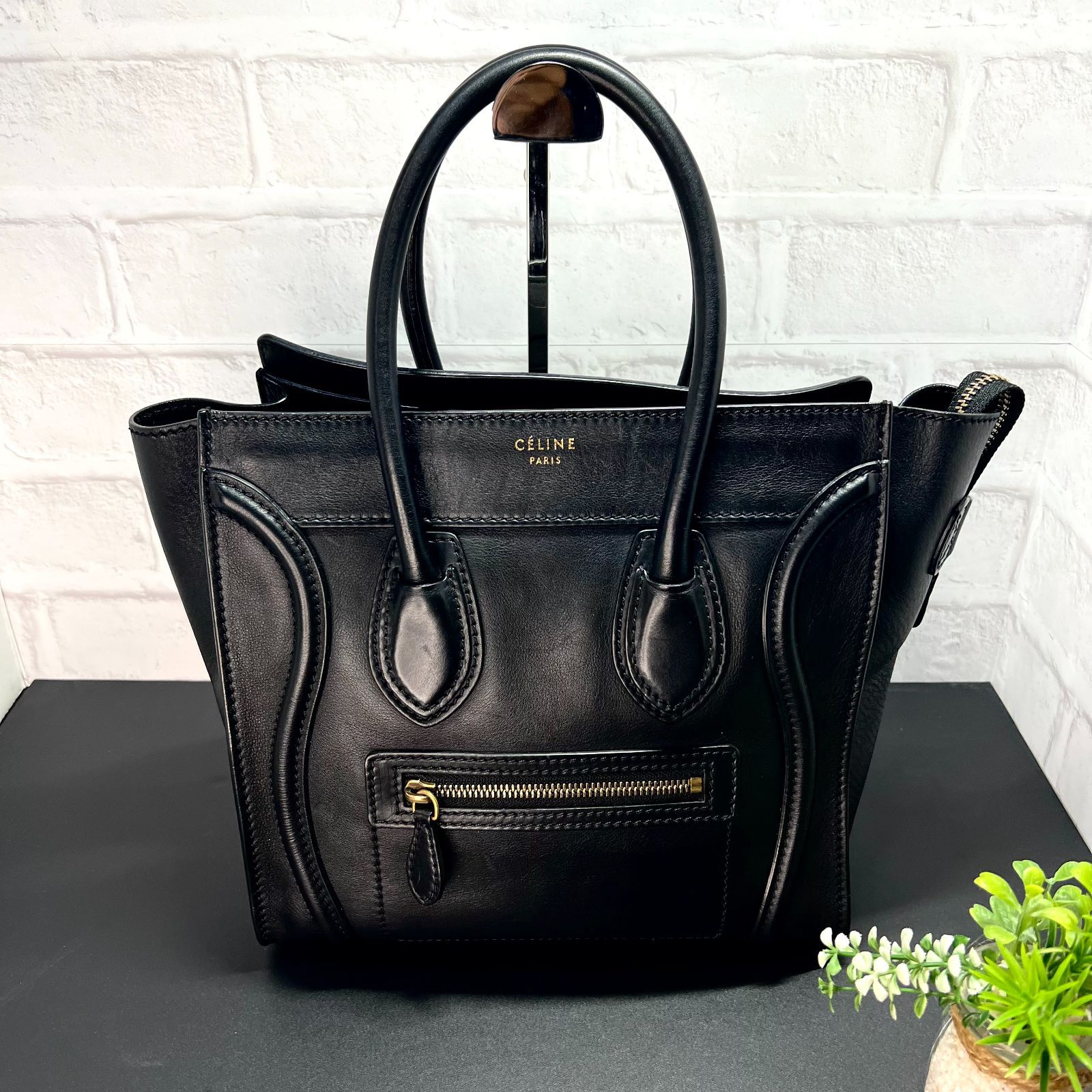 ★美品★CÉLINE ハンドバッグ ラゲージ マイクロショッパー CELINE セリーヌ ラゲージ マイクロ ショッパー ハンドバッグ