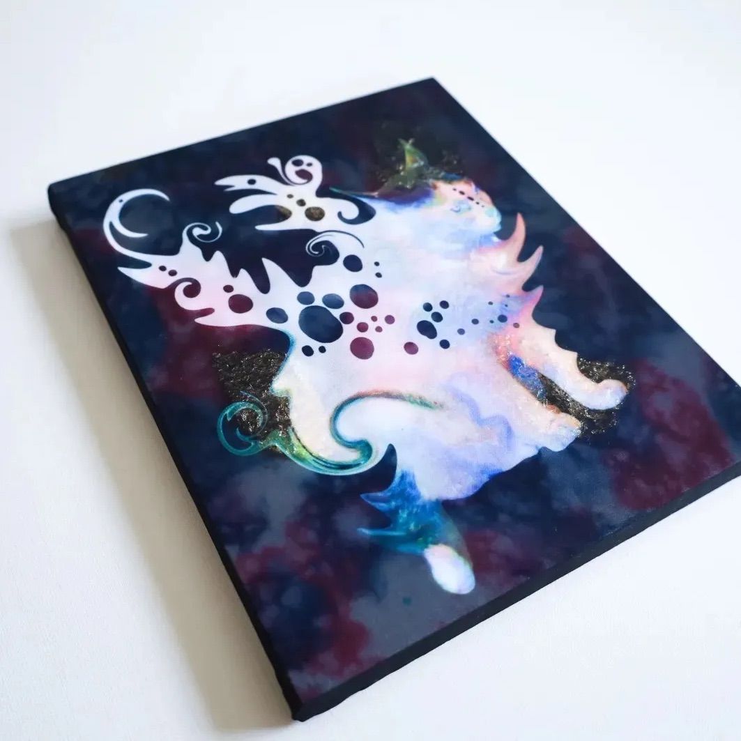 原画】『Imaginary Catー対ーII』 F3号 現代アート/キャンバス