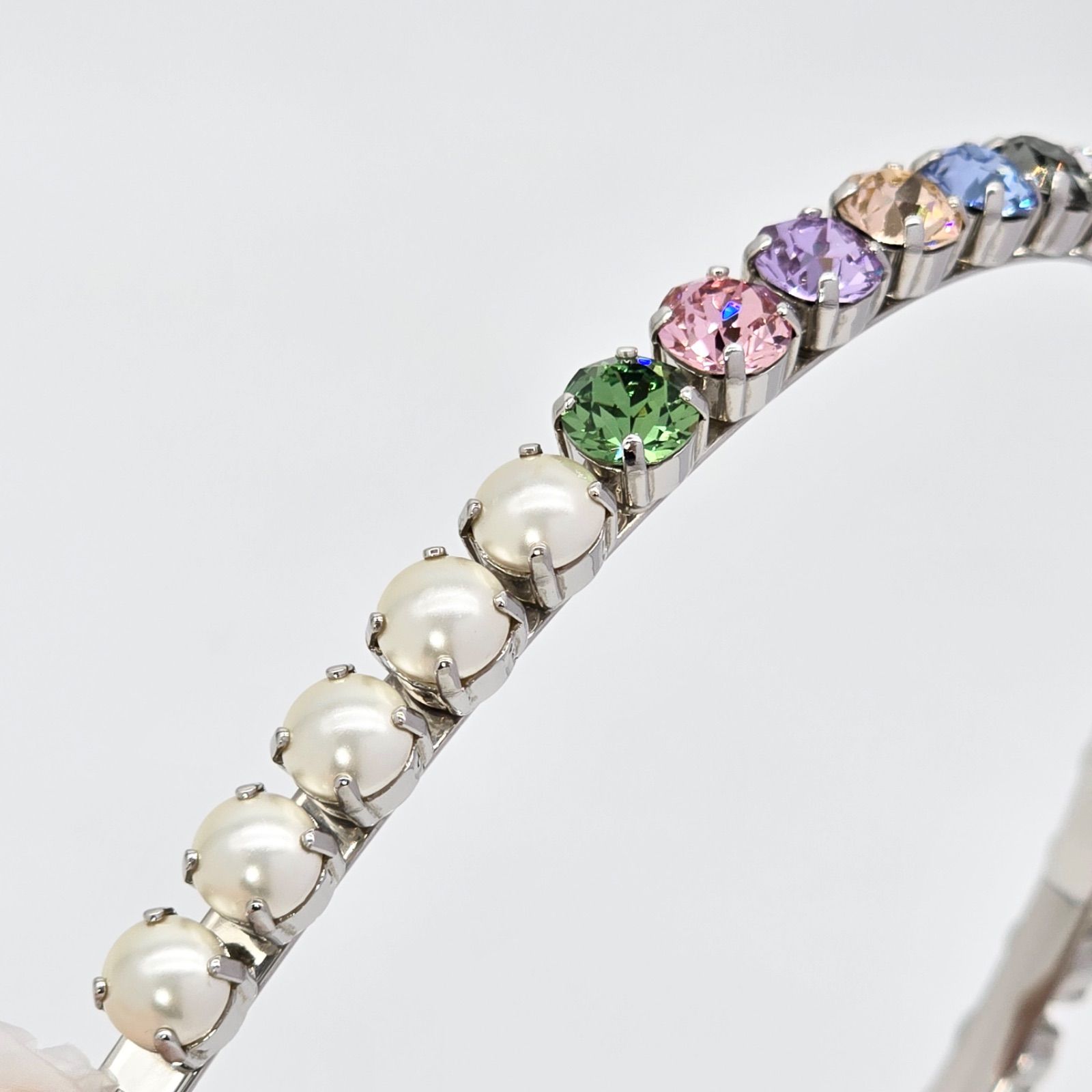 miumiu クリスタルヘアバンド Miumiu パールクリスタルヘアバンド