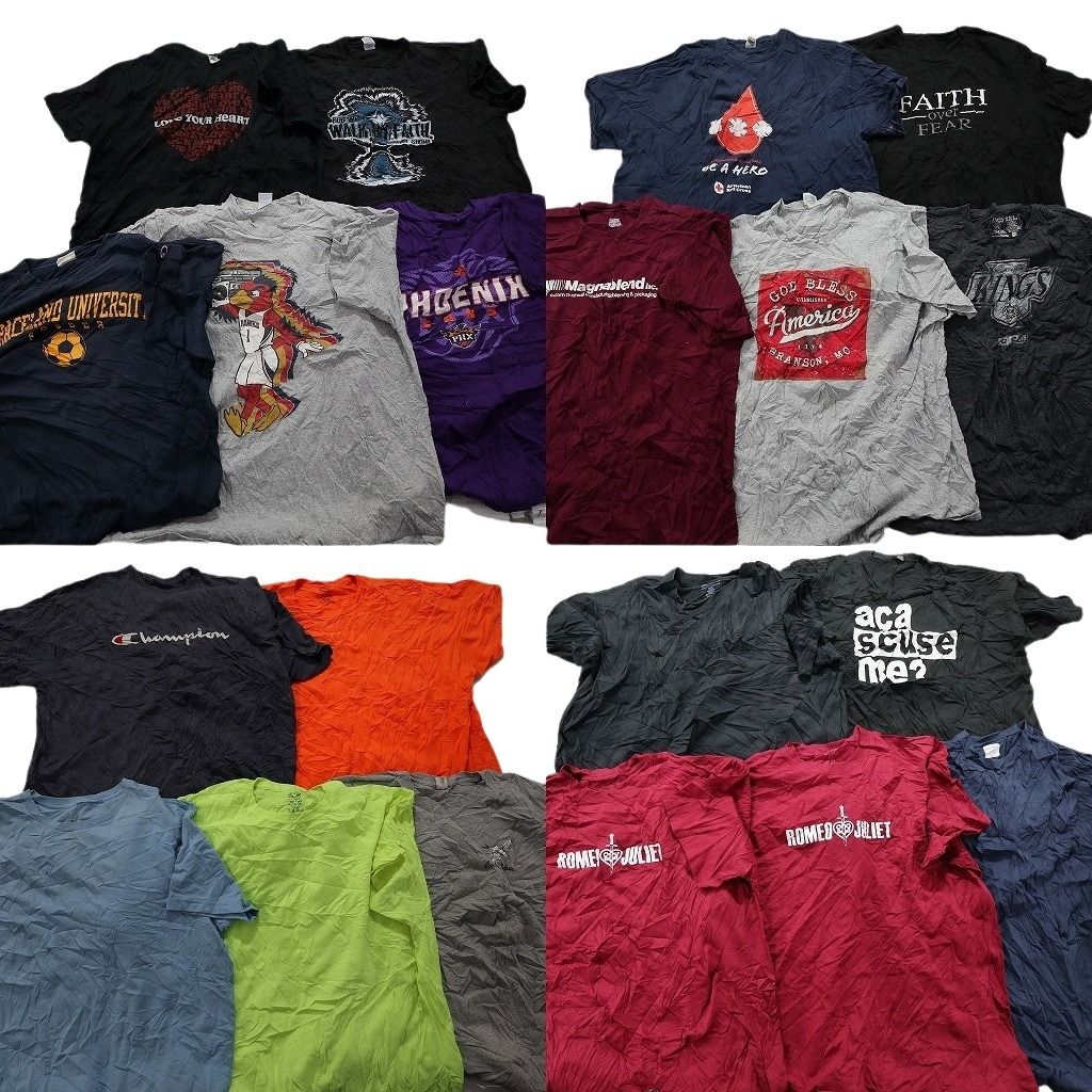 古着卸 まとめ売り カラーMix プリント 半袖Tシャツ 20枚セット