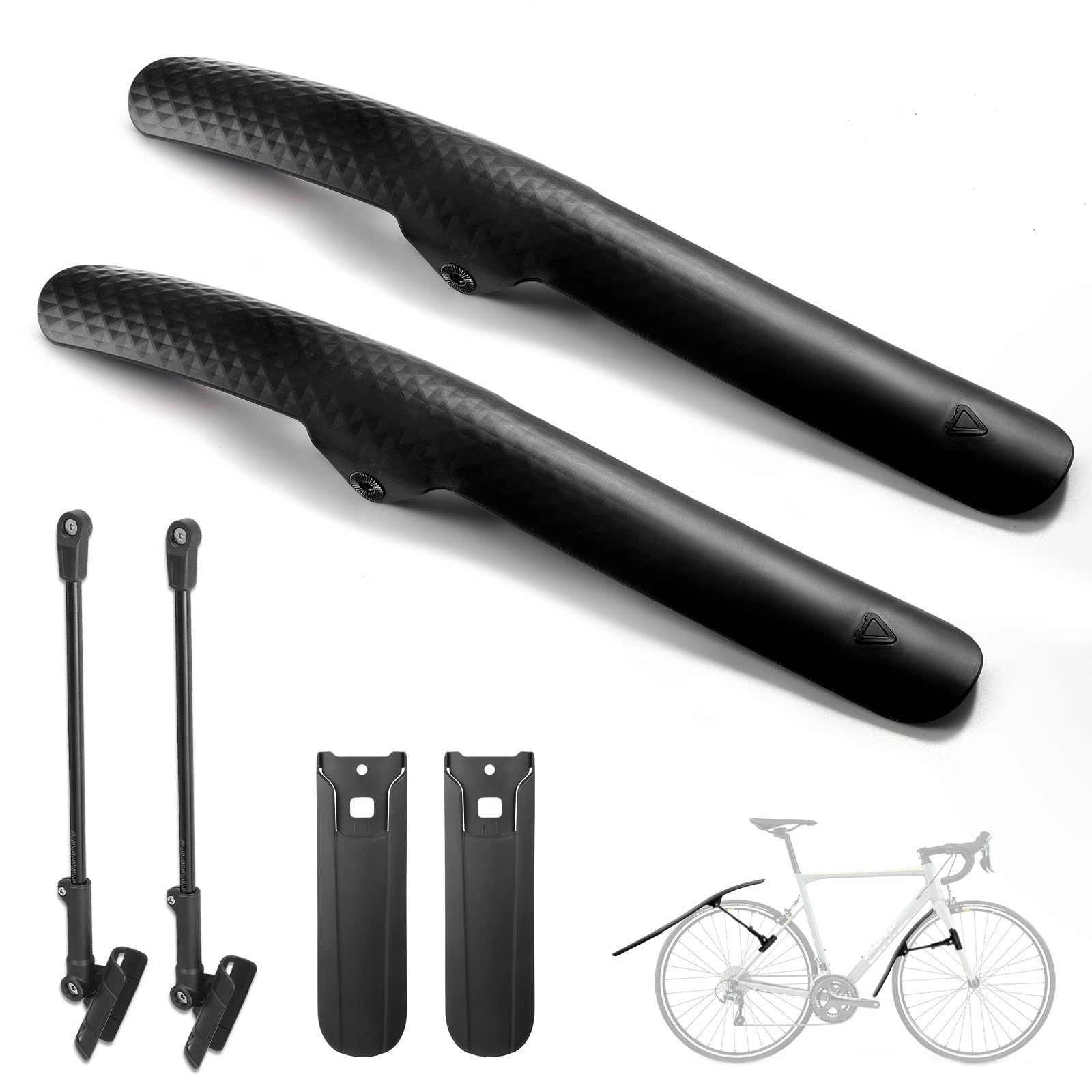 【スーパーセール】 2PCS 前後セット マッドガード 自転車 泥除け 軽量 ブラケット その他