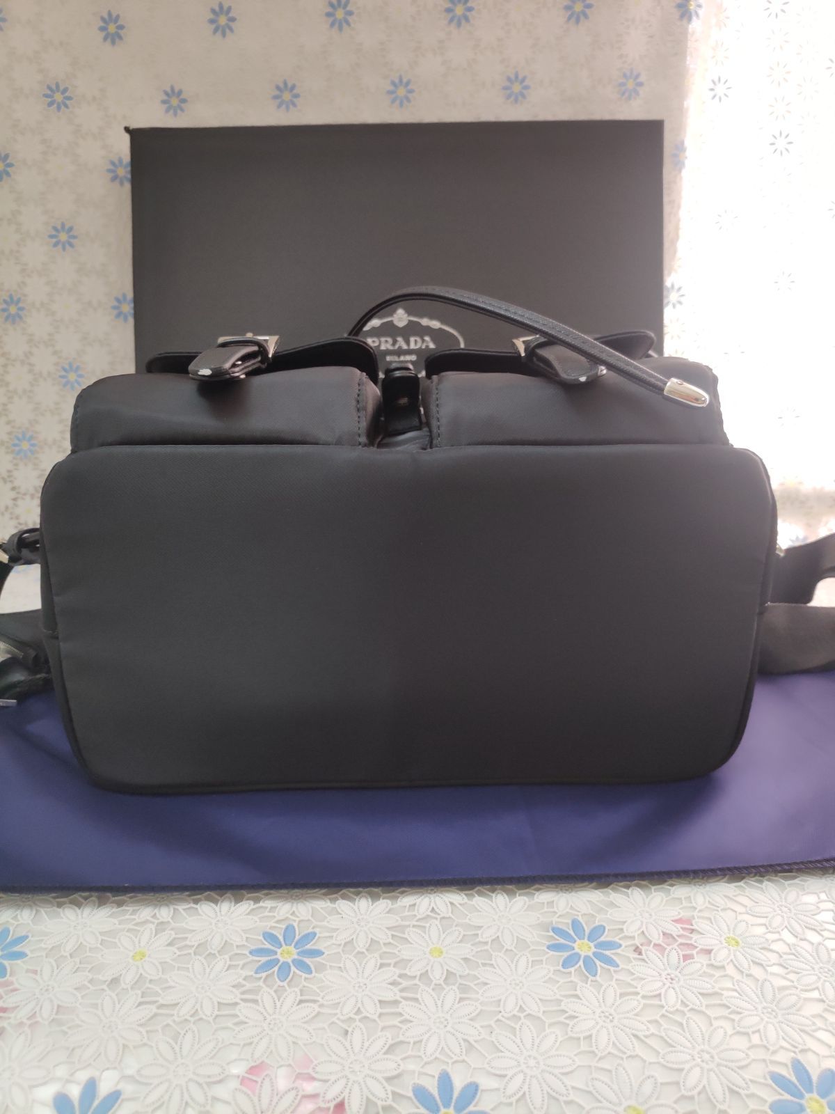 PRADA*ミニポーチ付きトライアングルロゴナイロンリュックサック PRADA*ミニポーチ付きトライアングルロゴナイロンリュックサック