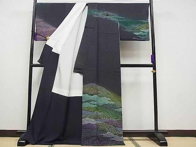 平和屋本店□極上 十日町 名門 滝泰謹製 訪問着 朧染め 襲ね絞り 相良