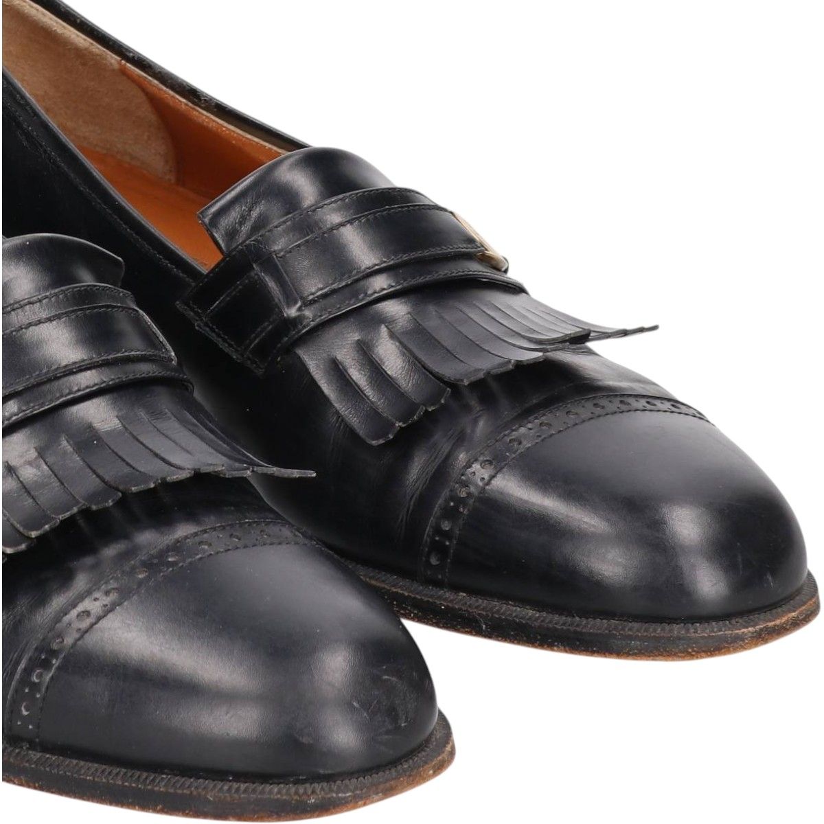 100%本物保証! 古着 フェラガモ Salvatore Ferragamo キルト ストレートチップシューズ イタリア製 8 1 2 メンズ26.5cm相当 saa014334 【格安通販】