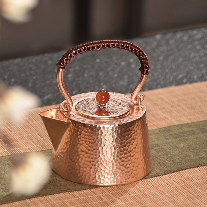 銅の湯沸かし 南部鉄瓶 銅蓋 湯沸かし 茶道具 南部鉄瓶 銅蓋 湯沸かし