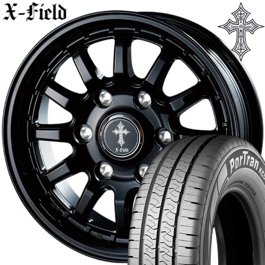 期間 ラジアル ベスト X-FIELD α クロスフィールド アルファ 15ｘ6.0 ＋33 6H 139.7 ブラック ｘ４本 KUMHO クムホ ポートラン KC53 195 80R15