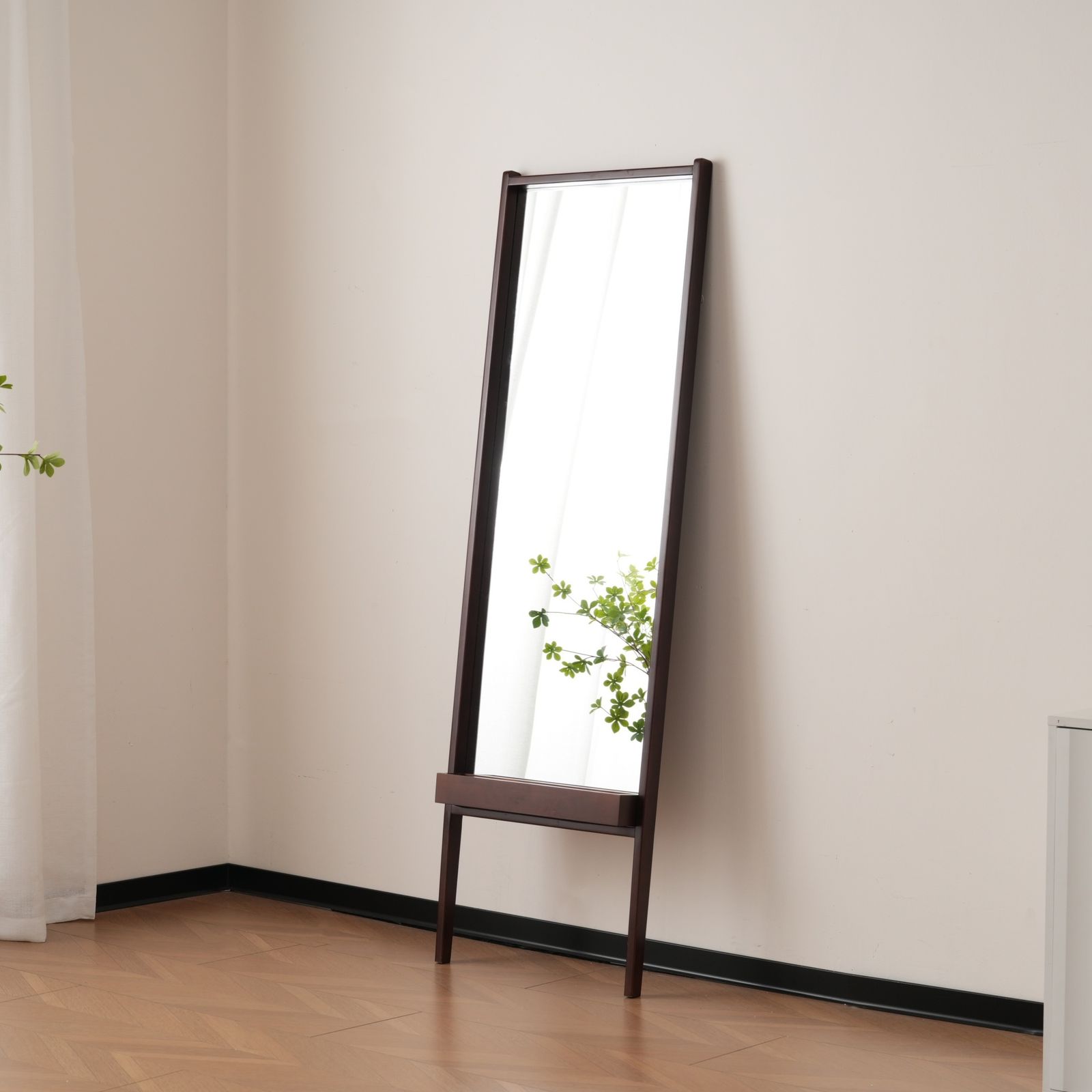 数量 全身鏡 鏡 姿見 スタンドミラー ミラー 立て掛け 壁掛け かがみ 大きいミラー 163 50 cm 鏡高さ121 幅46 レトロ パイン材 お洒落 モダン お店 美容室 おしゃれ 新生活 天然木 木製フレーム