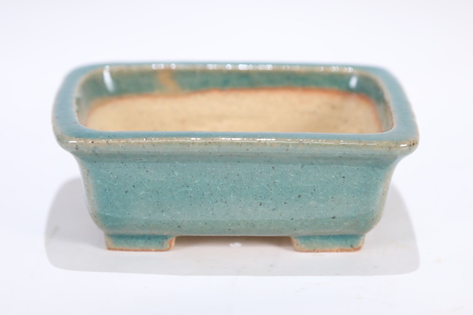 柴勝 緑釉長方鉢